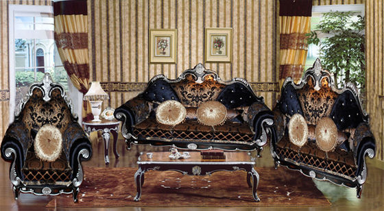 sofa découpé en bois solide français de tissu de salon de table basse de luxe de style européen de sofa