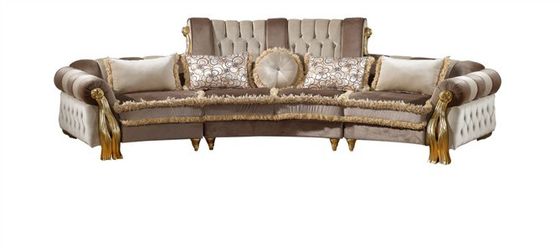 Xinyu Hand Carved Luxury European Sofas Oak Royal Sectional Sofa 4 Seater