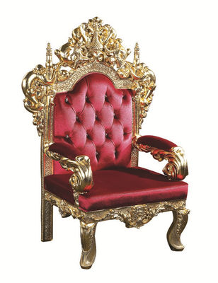 Chaise arrière l'épousant de luxe de trône de meubles antiques en cuir rouges d'hôtel de GV haute