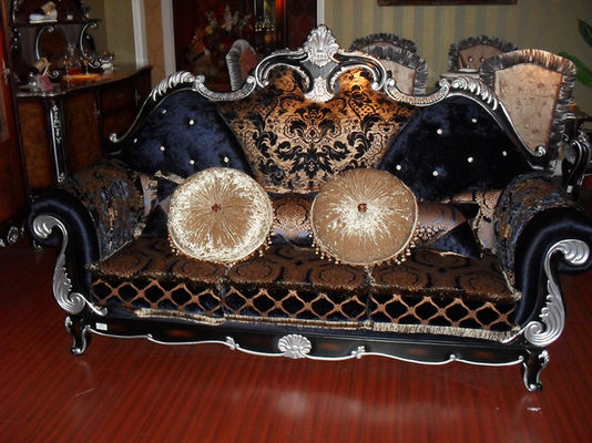 sofa découpé en bois solide français de tissu de salon de table basse de luxe de style européen de sofa