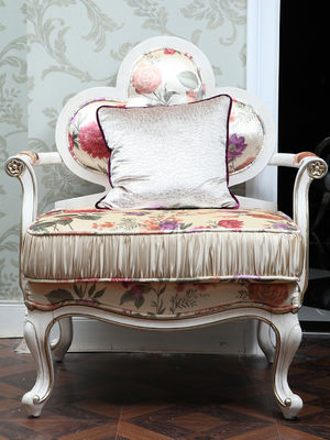 Le dos ISO9001 élevé antique a tapissé des chaises Champagne Velvet Snuggle Chair