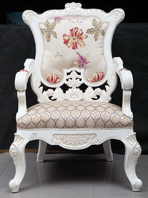 Le dos ISO9001 élevé antique a tapissé des chaises Champagne Velvet Snuggle Chair