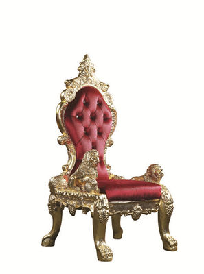 Chaise arrière l'épousant de luxe de trône de meubles antiques en cuir rouges d'hôtel de GV haute
