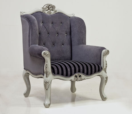 Le Roi Throne Chair 75kg de Sofa Chair Vintage Antique Silver de lobby d'hôtel de fibre de verre de tissu
