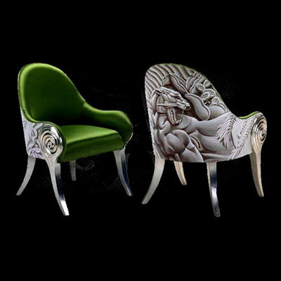 Hall Commercial Antique Hotel Furniture découpant la chaise baroque italienne 73*70*108cm