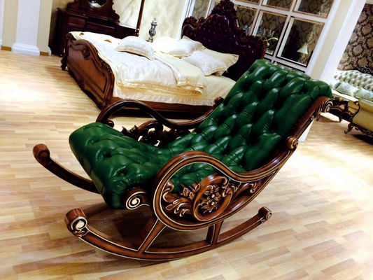 Chaise de basculage moderne de Relex de style de salon européen en bois vert de chaise longue