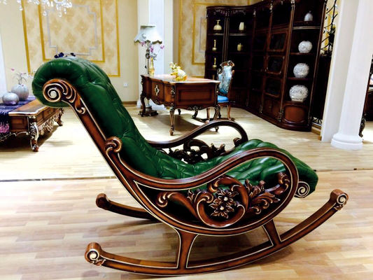 Chaise de basculage moderne de Relex de style de salon européen en bois vert de chaise longue