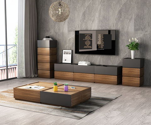 Grey Wood Storage Cabinets Chest des meubles en bois de mélamine de salon de tiroir