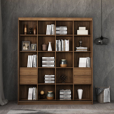 Bibliothèque en bois solide avec la porte en verre