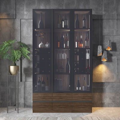 Meubles de luxe à la maison faisants le coin de salon de coffret d'étalage de vin de barre de forces de défense principale de mélamine
