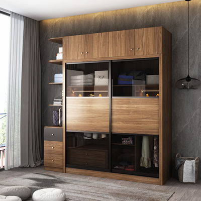 Garde-robe en bois de vêtements de porte coulissante