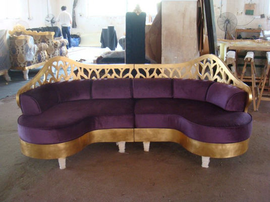 Meubles classiques Sofa Ombination de luxe en bois Sofa Recliner en forme de L de salon