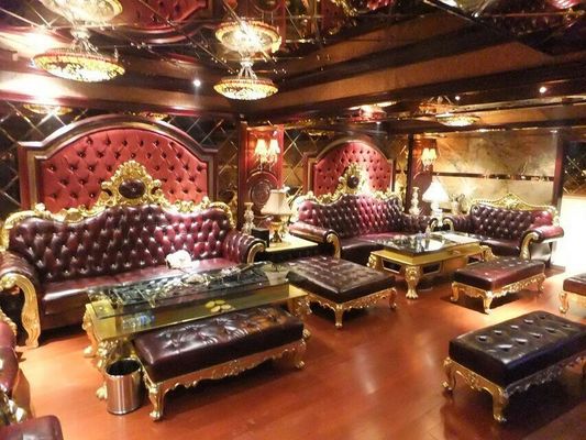 Divan français de style de bureau de salon d'hôtel en forme de L faisant le coin de Sofa Sectional KTV