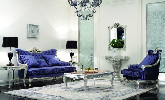 DAO 3D meubles de luxe 3 2 bleus modernes de salon de 3 morceaux 1 velours Sofa Sets de Seater