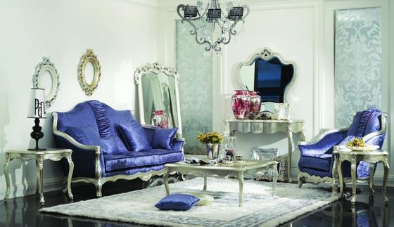 DAO 3D meubles de luxe 3 2 bleus modernes de salon de 3 morceaux 1 velours Sofa Sets de Seater